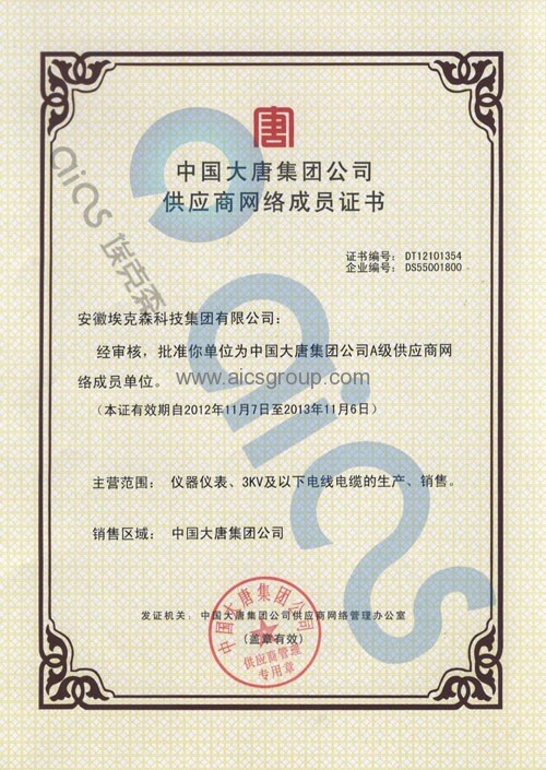 Datang Network Certificate