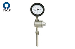 Remote bimetal thermometer with thermocouple/thermal resistance